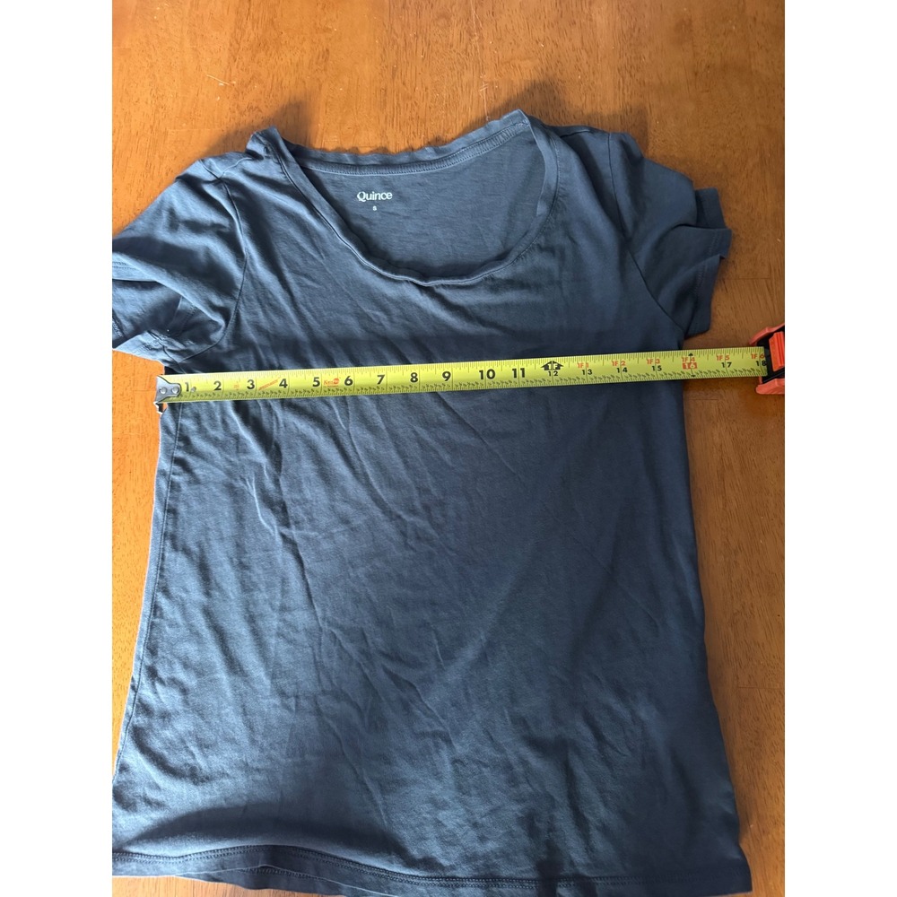 Quince Women's Cotton Modal Scoop Neck Short Sleeve Tee Charcoal Grey Size Small - Picture 5 of 8